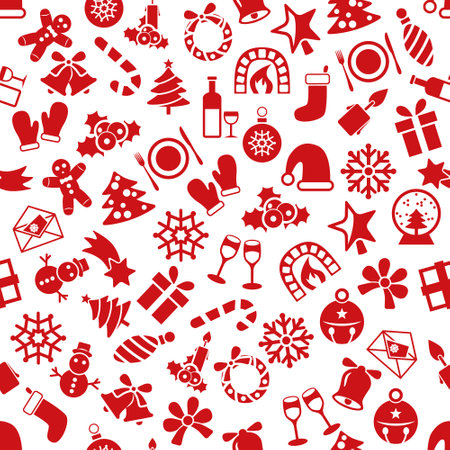 christmas seamless patternのイラスト素材