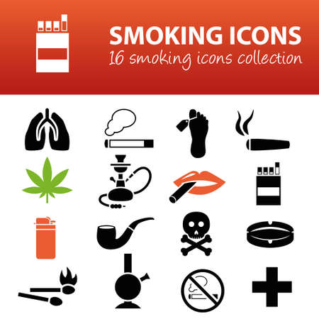 smoking iconsのイラスト素材