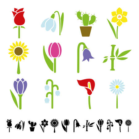 flower iconsのイラスト素材