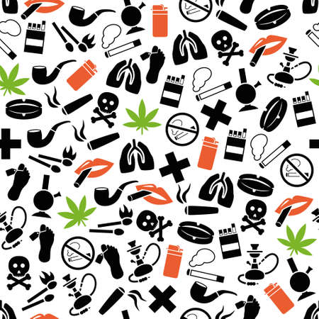 smoking seamless patternのイラスト素材