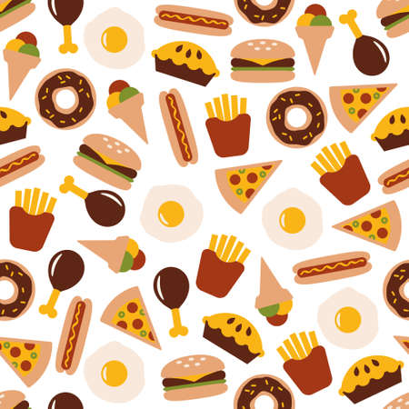 food seamless patternのイラスト素材