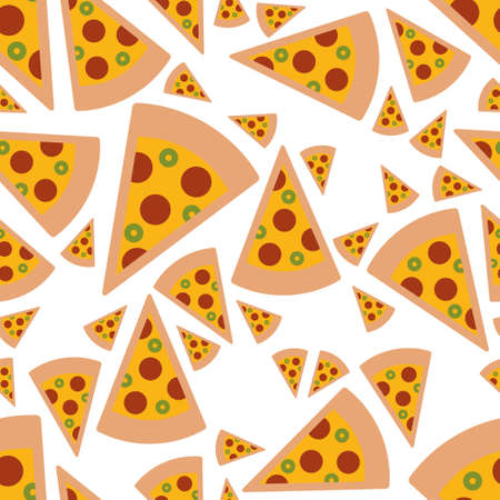 pizza seamless patternのイラスト素材