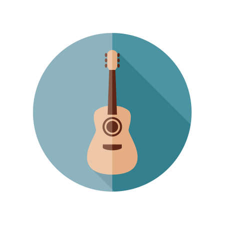 guitar flat iconのイラスト素材