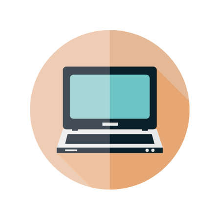 computer flat iconのイラスト素材