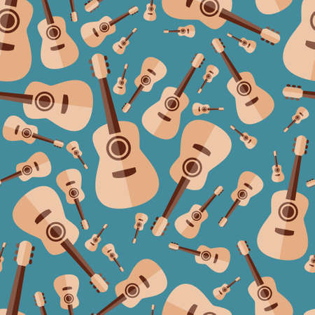 guitar seamless patternのイラスト素材