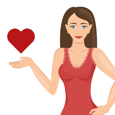 woman with heartのイラスト素材