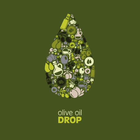 olive oil dropのイラスト素材