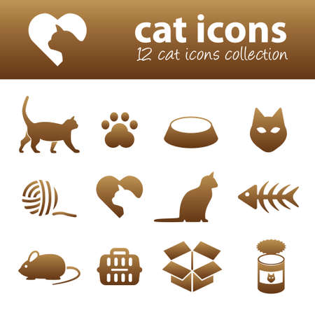 cat iconsのイラスト素材