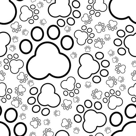 cat paw seamless patternのイラスト素材