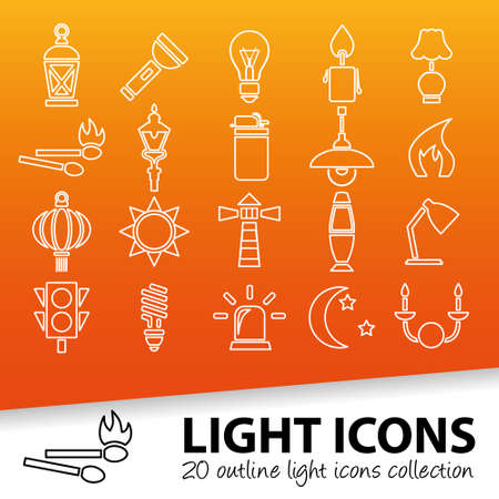 light outline iconsのイラスト素材