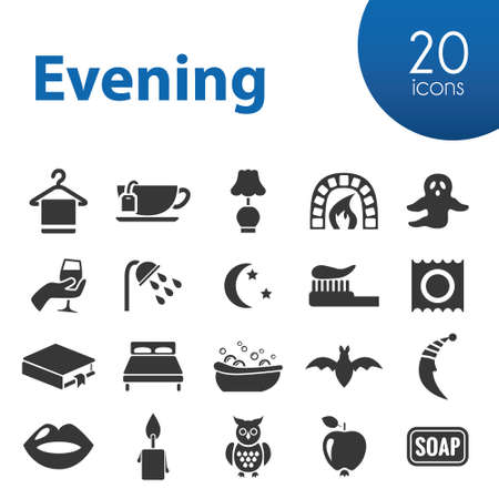 evening iconsのイラスト素材