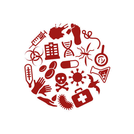 plague icons in circleのイラスト素材