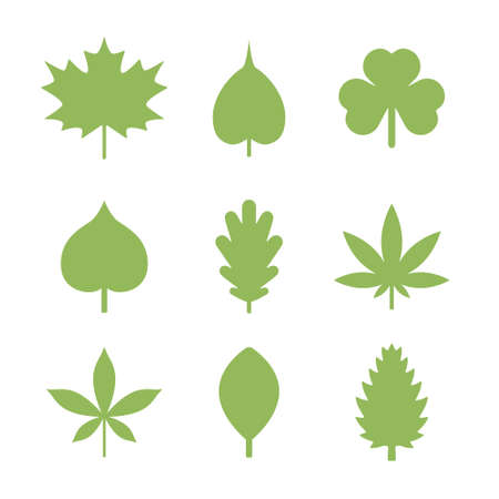leaves iconsのイラスト素材