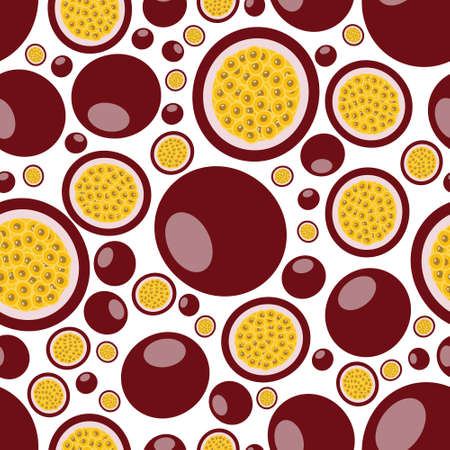 passion fruit seamless patternのイラスト素材