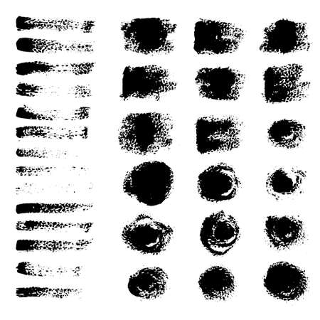 black vector grunge brushesのイラスト素材