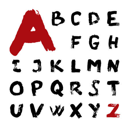 vector grunge brush alphabetのイラスト素材