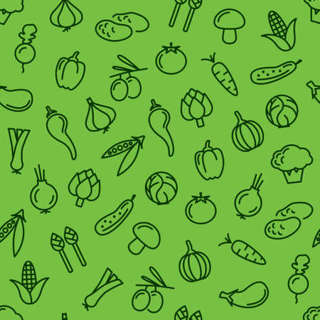 vegetable icons seamless pattern