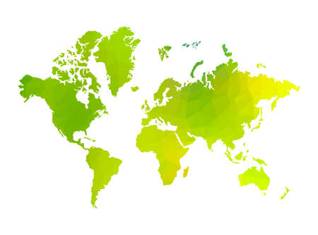 green triangle world map vectorのイラスト素材