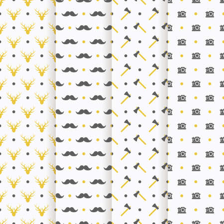 hipster seamless pattern collectionのイラスト素材