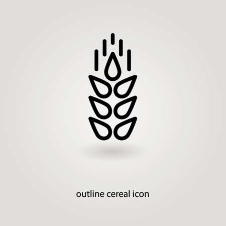 simple outline cereal iconのイラスト素材