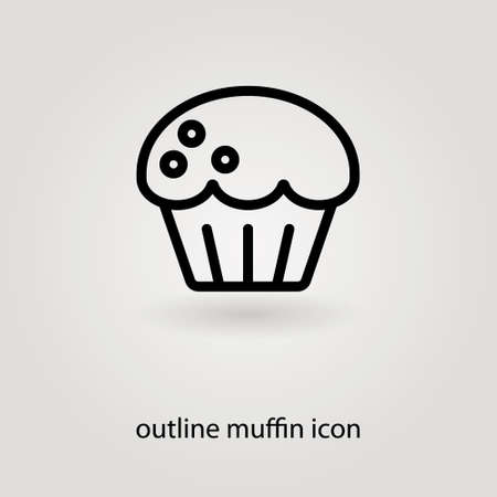 simple outline muffin iconのイラスト素材