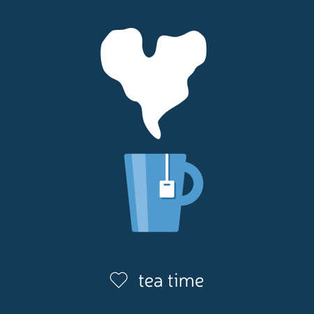 tea with heart steamのイラスト素材