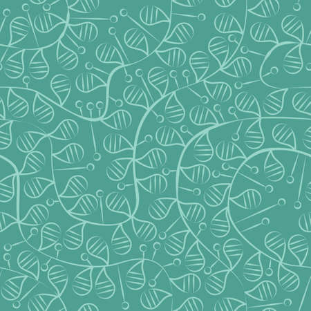 turquoise leaves seamless patternのイラスト素材