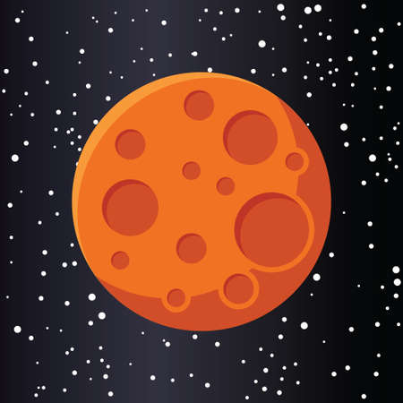 Red planet mars in space.