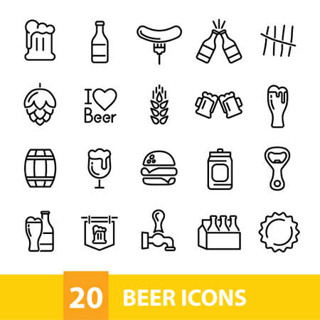 beer vector icons collectionのイラスト素材