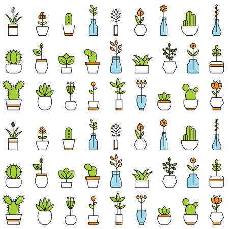 home flowers seamless patternのイラスト素材