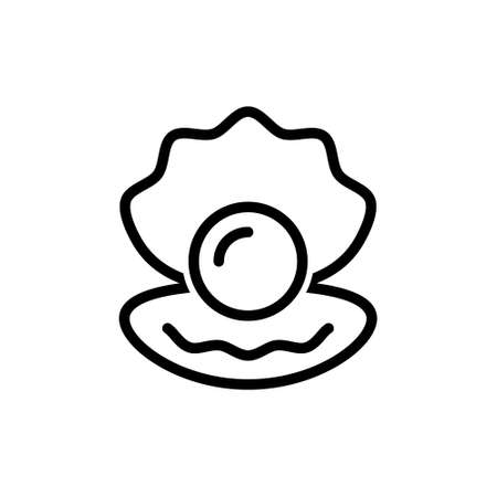 pearl in mussel iconのイラスト素材