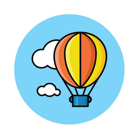 hot air baloon on the skyのイラスト素材