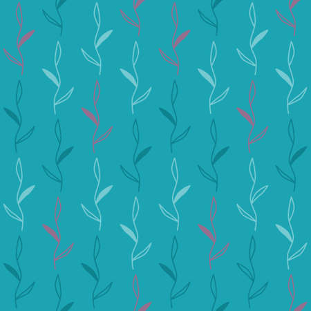 blue seamless pattern with leaves