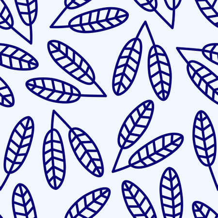 blue seamless pattern with blue flowersのイラスト素材