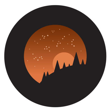 picture of sunset on black backgroundのイラスト素材
