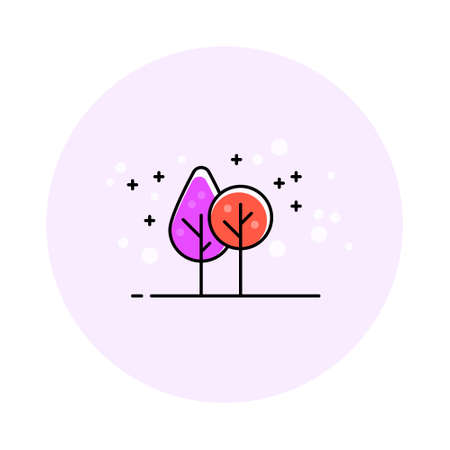 colorful vector trees in circleのイラスト素材