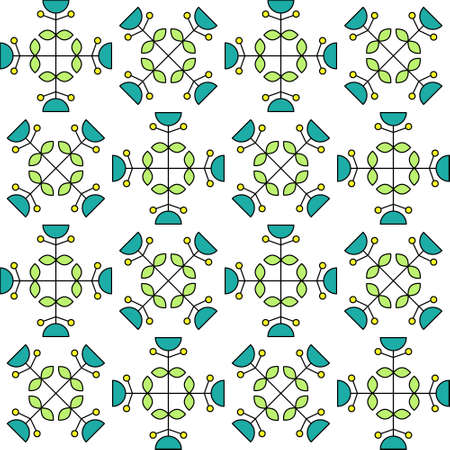 vector seamless pattern with abstract flowersのイラスト素材