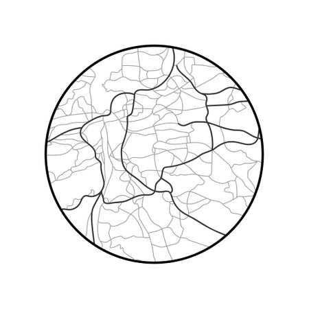 schematic map of Prague in circleのイラスト素材