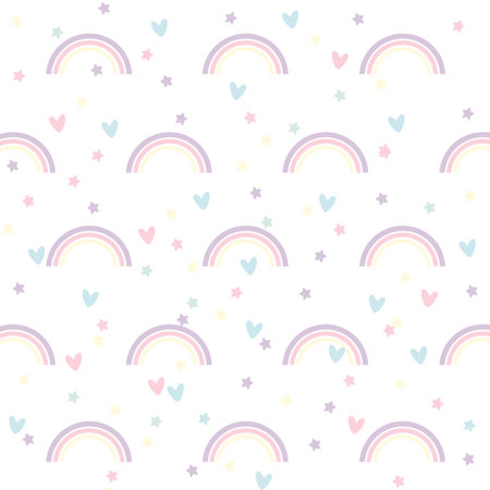 pastel colored rainbow print on white backgroundの写真素材