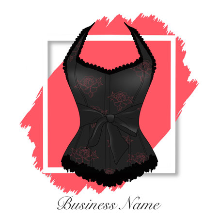 logo for black corset lingerieの写真素材