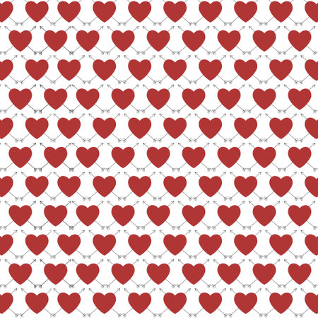 seamless pattern with red heartsの写真素材