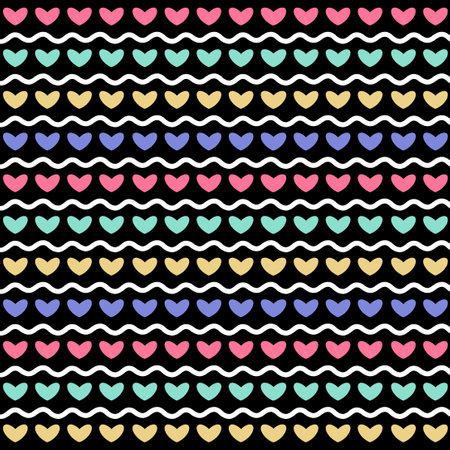 colorful hearts patterned backgroundの写真素材