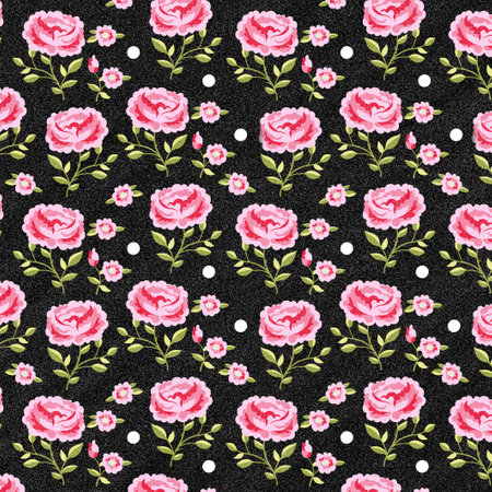 pink flowers on black backgroundの写真素材