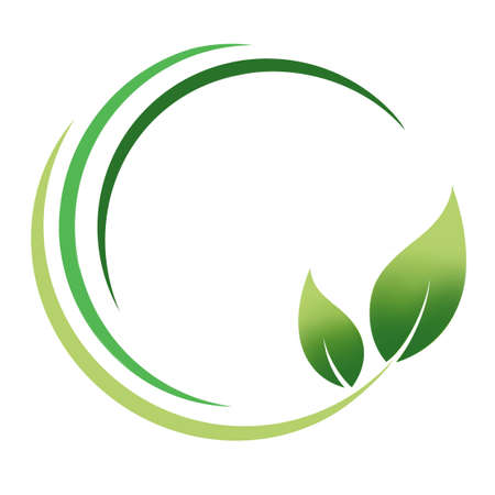 green leaves logo for vegansの写真素材