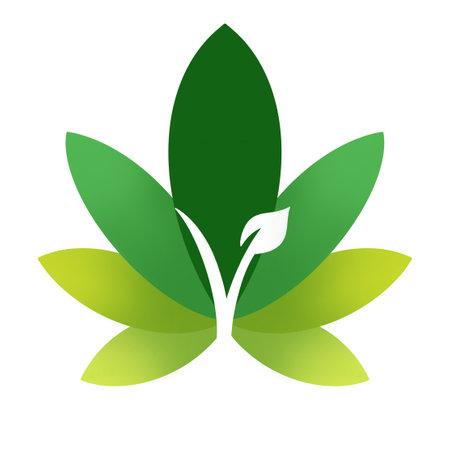 green leaves logo for vegansの写真素材