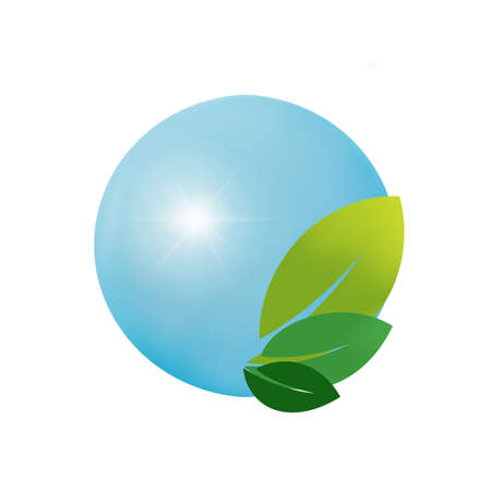 green leaves logo for vegansの写真素材