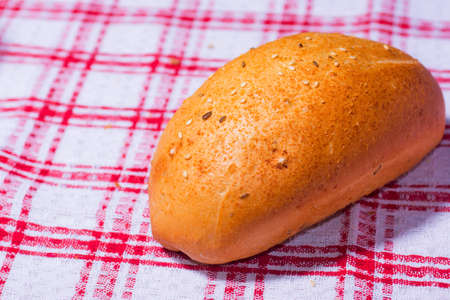 Hot bread for breakfast on the tableの写真素材