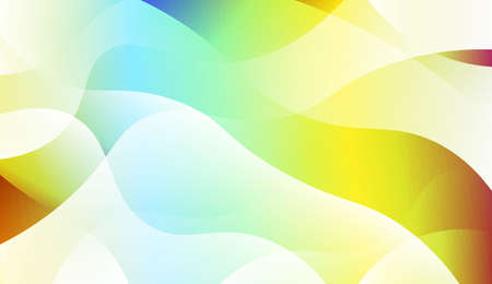 Template Abstract Background With Curves Lines. For Cover Page, Landing Page, Banner. Vector Illustration with Color Gradientのイラスト素材