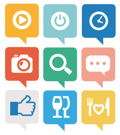 Icons Balloon on white backgroundのイラスト素材