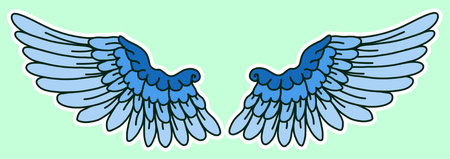 Colourful Angel Wings background, Cute wings for photo shot, Illustration Angel Wings